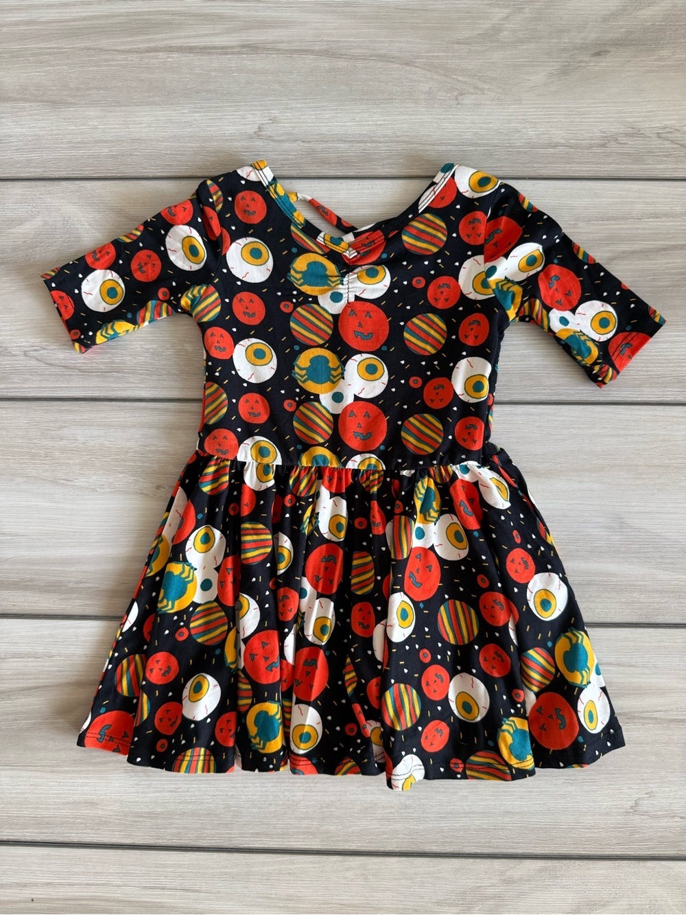 Dot Dot Smile Jack-o'-Lantern Ballerina Black Dress 2T NWT